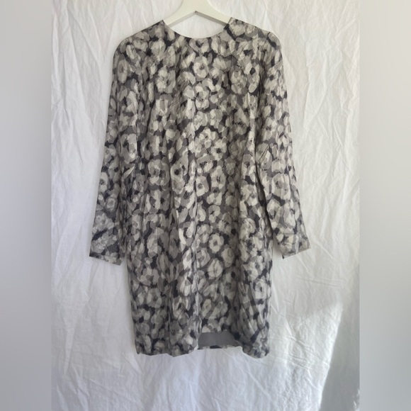 Theory Cepeda Reflect Print 100% Silk Shift Dress Size 4 - Picture 2 of 14